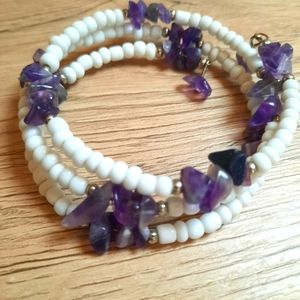Genuine Amethyst Wrap Bracelet